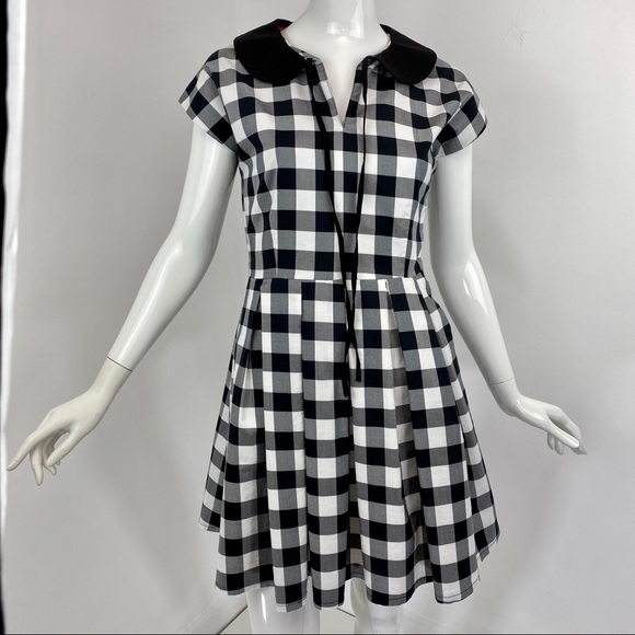 Kling Black and White Checked Dress Size 3 - Picture 2 of 8